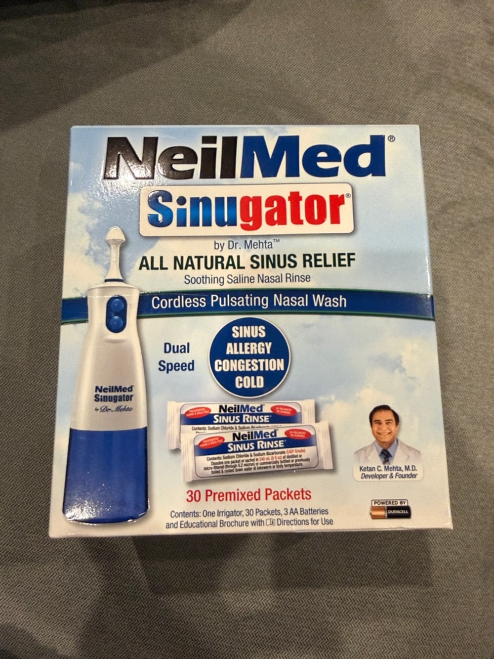 NeilMed Sinugator Cordless Nasal Wash - Blue/White